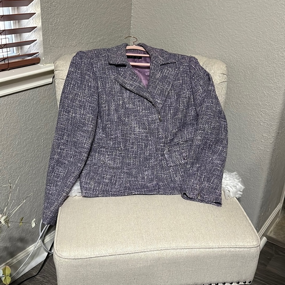 Talbots Purple Tweed Blazer